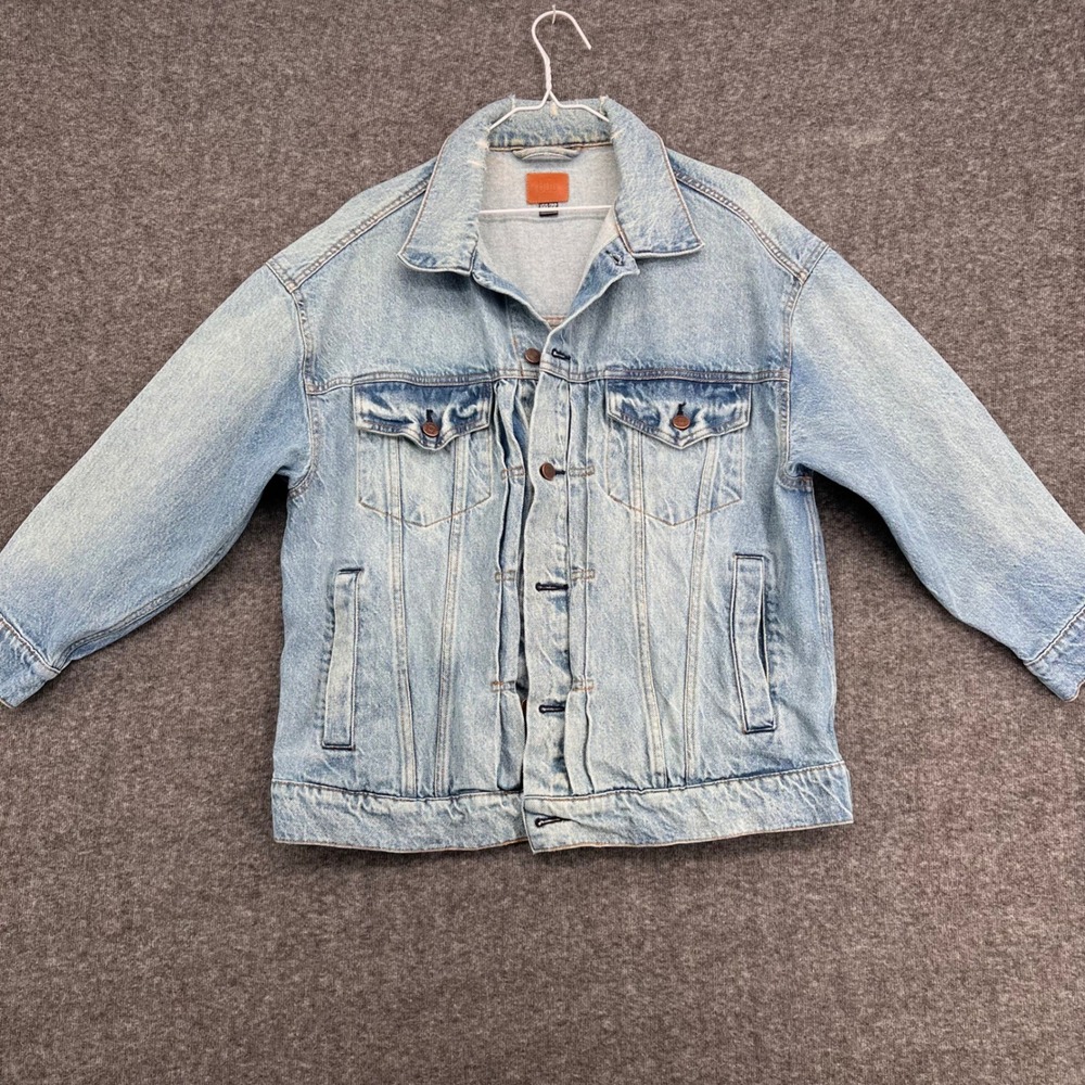 BDG Light Wash Oversized Denim Trucker Jacket Womens XS/S Light Blue Cotton